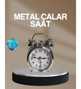 Northcity Dekoratif Gümüş Masa Saati - Sessiz Alarm ve Işıklı Gösterge ile Modern Ev Dekorasyonu