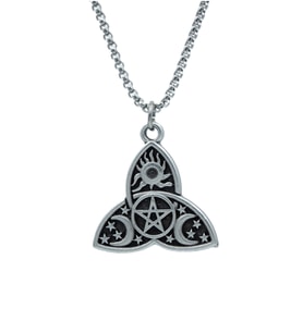Triquetra Örme Zincir Kolye - Gümüş Kaplama - Erkek Kadın Kolye - No:1396