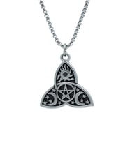 Triquetra Örme Zincir Kolye - Gümüş Kaplama - Erkek Kadın Kolye - No:1396