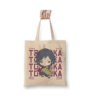 Demon Slayer Giyu Tomioka İblis Keser Bez Çanta Uzun Saplı Alışveriş Çantası Plaj Çantası (Beyaz)