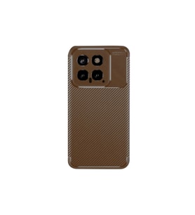 Xiaomi Mi 14t Kılıf Auto Focus Karbon Kapak - Kahverengi