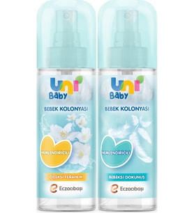 Uni Baby Bebek Kolonyası 150ML Karma Set Nemlendiricili (Bebeksi Dokunu/Çiçeksi Ferahlık) (2 Li Set)