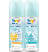 Uni Baby Bebek Kolonyası 150ML Karma Set Nemlendiricili (Bebeksi Dokunu/Çiçeksi Ferahlık) (2 Li Set)