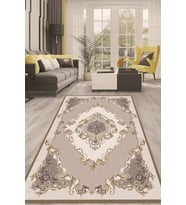 Dijital Kaymaz Taban Yıkanabilir Modern Renkli Salon Halısı Mutfak Halısı Yolluk ND-HT-185 (Krem)