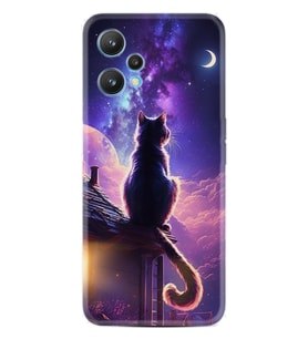 Realme 9 Pro Kılıf Boutique Baskılı Resimli Damdaki Kedi Pcode -091