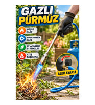 Hortumlu LPG Gazlı Pürmüz – Ayarlanabilir Alevli Metal Yakıcı ve Ateş Başlatma Aleti