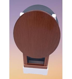 Zigon Çanta 90123 Sehpa Oval Model İkili Takım Mdf  Gri-Ceviz Renk Uyum El Yapım (Gri - Açık Pembe)