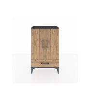 Arges Komodin 2 Raflı Tek Çekmeceli 2 Kapaklı 60x30x96 Antrasit-Çam