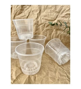 Saksı Üretim Saksısı Şeffaf Saksı Çiçeği Saksı 3 Adet 0,75 Litre Tabaksız Delikli Saksılar