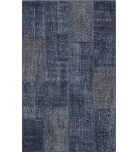 Bespoky Eberndorf Mavi Patchwork Pamuklu El Dokuması Alan Halısı