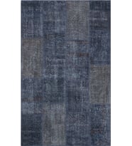 Bespoky Eberndorf Mavi Patchwork Pamuklu El Dokuması Alan Halısı