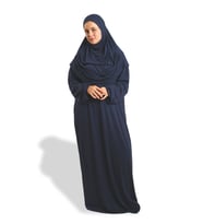 Lacivert İki Parça Namaz Elbisesi Viskon Düz 2504_02