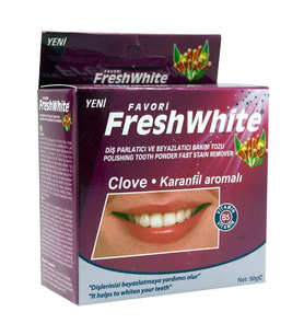 Fresh White Diş Parlatıcı ve Beyazlatıcı Bakım Tozu 50G - Karanfil