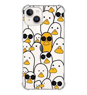 Apple iPhone 14 Uyumlu Köşe Korumalı Antişok Kapak Duck Tasarımlı Şeffaf  Kılıf