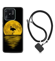 Xiaomi Redmi Note 7 8 9 Pro 10 2022 10 Pro 10S Kılıf Boyun Askılı Silikon Ay ve Flamingo 1775