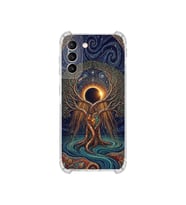 PrintiFy Samsung Galaxy S21 ile Uyumlu Simya Serisi Kozmik Denge Tasarımlı Uv Baskılı Köşe Korumalı Antişok Kılıf