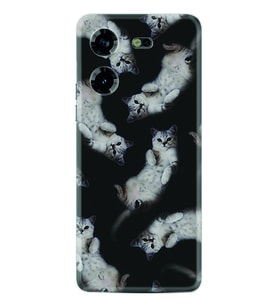 Tecno Pova 5 Kılıf Silikon Desen Özel Seri Sevimli Kedicikler 1785