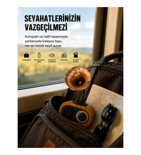 Mey İthalat® Şarjlı Mini Retro Radyo Bluetooth Hoparlör Çoklu Bağlantı Seçenekli Yeni Nesil