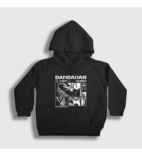 Presmono Unisex Çocuk Siyah Poster Anime Dandadan Kapüşonlu Sweatshirt 513192tt