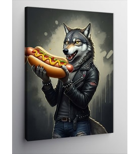 Kanvas Tablo Hotdog Tutan Kurt