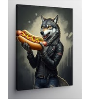 Kanvas Tablo Hotdog Tutan Kurt