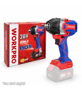 WORKPRO WP390213 20Volt 1/2’’ 850Nm Kömürsüz Profesyonel Şarjlı Somun Sıkma (Akü Dahil Değildir)