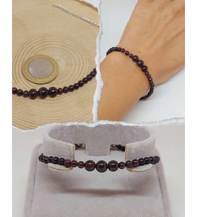Galaksi Serisi Lal (Granat Garnet) Taşı Tasarım Bileklik