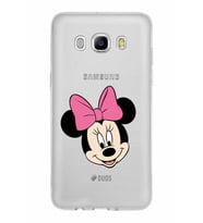 Samsung Galaxy J5 2016 Kapak Minnie Mouse Tasarımlı Şeffaf Silikon Kılıf