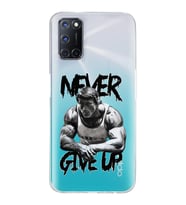 Oppo A52/A72/A92 Uyumlu Arnold Fitness Never Give Up Desenli Şeffaf Telefon Kılıfı