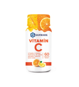 SANMARK  VİTAMİN C İÇEREN PORTAKAL VE LİMON AROMALI TAKVİYE EDİCİ GIDA