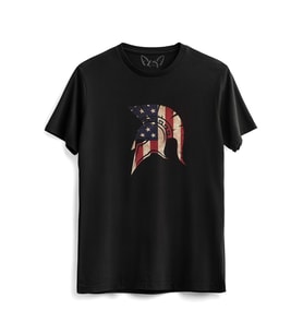 Spartan Dijital Baskılı  Siyah Tshirt