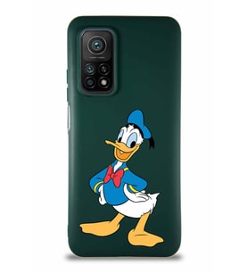 Xiaomi Mi 10T Soft Premier Kapak Donald Duck-C Tasarımlı Silikon Kılıf - Yeşil (Şeffaf)