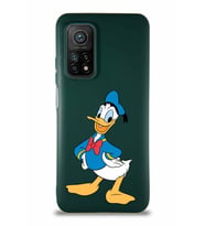 Xiaomi Mi 10T Soft Premier Kapak Donald Duck-C Tasarımlı Silikon Kılıf - Yeşil (Şeffaf)
