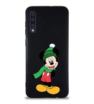Samsung Galaxy A50 Soft Premier Kapak Mickey Mouse-G Tasarımlı Silikon Kılıf - Siyah (Şeffaf)