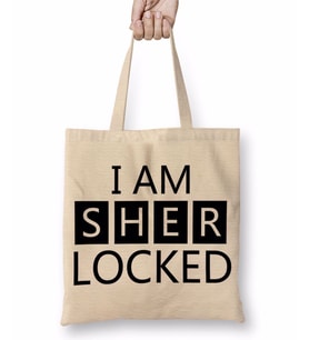 I Am Sher Locked Sherlock Holmes Gun Bez Çanta Uzun Saplı
