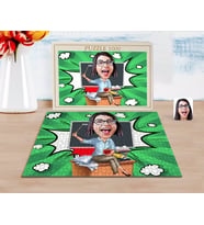 BK Gift Kişiye Özel Kadın Öğretmen Karikatürlü 1000 Parça Profesyonel Puzzle-2