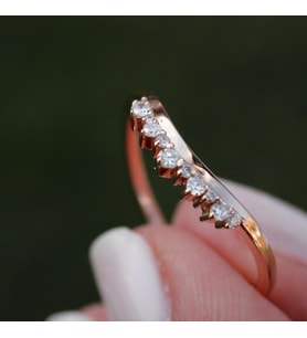 Pırlanta Yüzük Taç Yüzük (Rose - Gold)