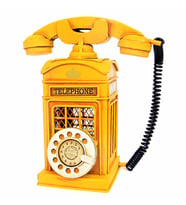 Dekoratif Metal Ahizeli Telefon Kumbara (Sarı)