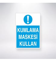 Kumlama Maskesi Kullan 21x28 Arkası Yapışkanlı Levha