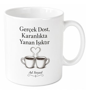 Kişiye Özel Dert Ortağı Baskılı Kupa Bardak Arkadaş Hediyesi