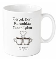 Kişiye Özel Dert Ortağı Baskılı Kupa Bardak Arkadaş Hediyesi