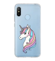 Xiaomi Mi A2 Lite Uyumlu Kapak Unicorn Tasarımlı Şeffaf Silikon Kılıf