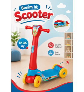 Benim Ilk Scooter - Plastik Scooter - 4 Tekerli Scooter - Bingit - Kaykay