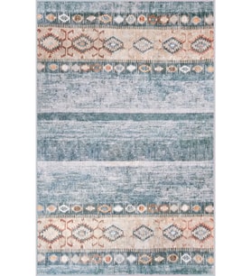 Eliana Home Baskılı, Yıkanabilir Kaymaz Taban Salon Halısı LNA1683 100x150 cm (Mavi)