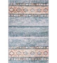 Eliana Home Baskılı, Yıkanabilir Kaymaz Taban Salon Halısı LNA1683 100x150 cm (Mavi)