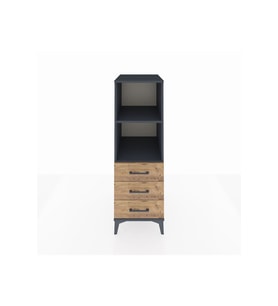 Kronos Dolap 2 Raflı 3 Çekmeceli 44x59x134 Antrasit-Çam
