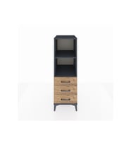 Kronos Dolap 2 Raflı 3 Çekmeceli 44x59x134 Antrasit-Çam
