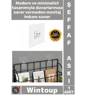#Askı Mutfak Banyo Güçlü Askı Şeffaf Yapışkanlı Duvar Askısı Çift Kancalı Pratik Düzenleyici Askı