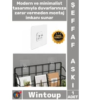#Askı Mutfak Banyo Güçlü Askı Şeffaf Yapışkanlı Duvar Askısı Çift Kancalı Pratik Düzenleyici Askı