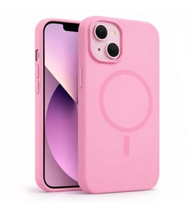 Coverzone ?phone 14 Plus ile Uyumlu Kadife ?� Y�zeyli Premium Silikon K?l?f MagSafe ile Uyumlu Kablosuz ?arj Destekli Darbe Emici Yumu?ak Dokulu Koruma Tasar?ml? Telefon K?l?f? ?eker